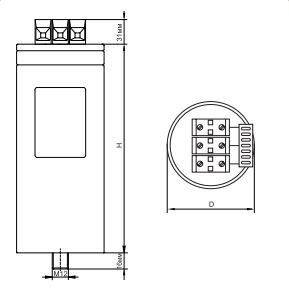 Трехфазный косинусный конденсатор LPC 25 кВАр (400В) ETI