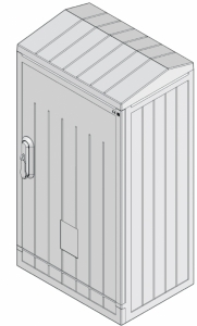 Шкаф полиэстеровый KVR-D 40-66-25 SR (В436хШ662хГ250, двухдверный, ассиметр., правый, наклон. крыша)