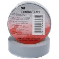 Temflex 1300 изолента черная 15мм x 10м