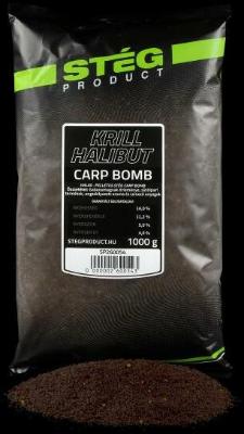 Прикормка Carp Bomb Криль-Палтус(Krill Halibut) 1кг. Steg Product