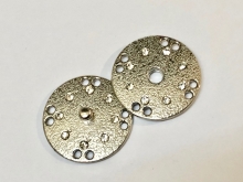 Кнопка металл с стразами серебро 2,0 см (1шт) №920