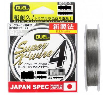 Шнур Duel Super X-Wire X4 150m 0.19mm 9.0kg col.Silver #1.2