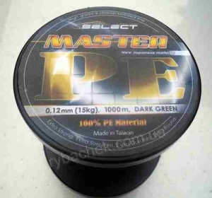 Шнур Select Master PE 1000m 0.10мм 13кг col.темн.-зел.
