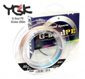 Шнур YGK G-Soul PE 5Color 200m #0.5/7lb(3.5kg)