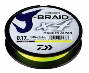 Шнур Daiwa J-Braid X4E 0.17mm-135m yellow