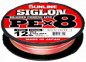 Шнур Sunline Siglon PEx8 150м #0.3 0.094 мм 5Lb 2.10 кг col.(multicolor)