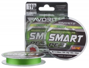Шнур Favorite Smart PE 3x 150м (l.green) #0.15/0.066мм 1.2кг