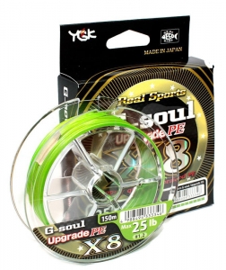 Шнур YGK G-Soul X8 Upgrade 150m #0.8/16lb салатовый