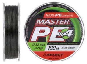 Шнур Select Master PE 100m 0.32мм 37кг темн.-зел.
