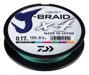 Шнур Daiwa J-Braid X4E 0.17mm 150m Multi Color