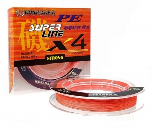 Шнур Kosadaka PE Super Line X4 150m 0.10mm Orange
