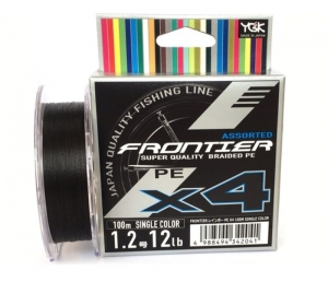Шнур YGK Frontier X4 100m (черный) #1.0/0.165mm 10lb/4.5kg