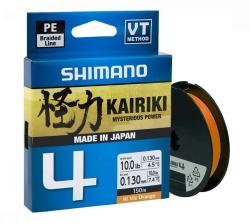 Шнур Shimano Kairiki 4 PE 150m 0.16mm 8.1kg (Hi-Vis Orange) 