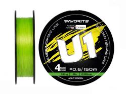 Шнур Favorite U1 PE 4x 150m (light green) 0.121mm/3.0kg