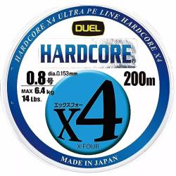 Шнур Duel Hardcore X4 200m 5Color Yellow Marking 6.4kg 0.153mm #0.8