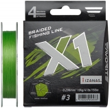 Шнур Favorite X1 PE 4x 150m col.(l.green) #3.0/0.296mm 41lb/19.0kg