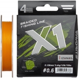 Шнур Favorite X1 PE 4x 150m col.(orange) #0.6/0.128mm 12lb/5.4kg